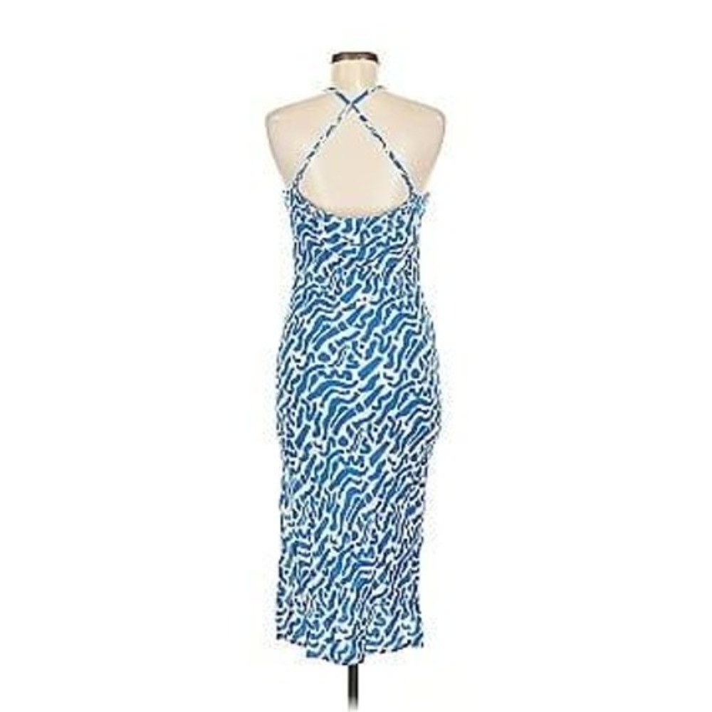 Band of the Free Midi‎ Dress Boho Blue White Abstract Print NWT Medium